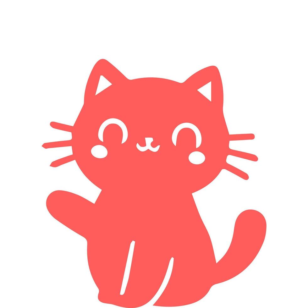 cute cat Simple modern geometric flat style vector illustration.