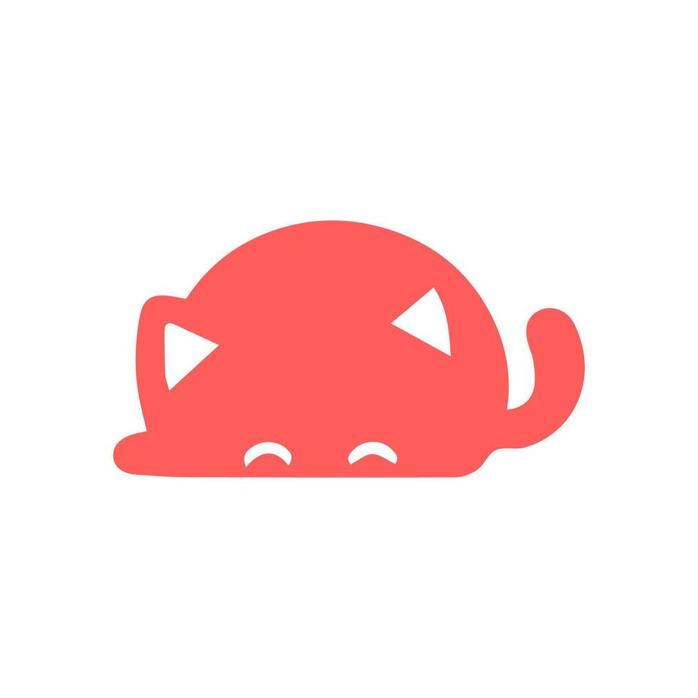 cute cat Simple modern geometric flat style vector illustration.