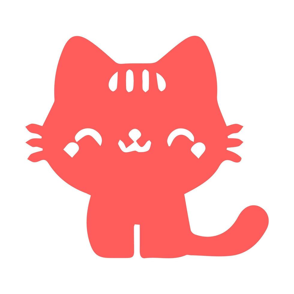 cute cat Simple modern geometric flat style vector illustration.