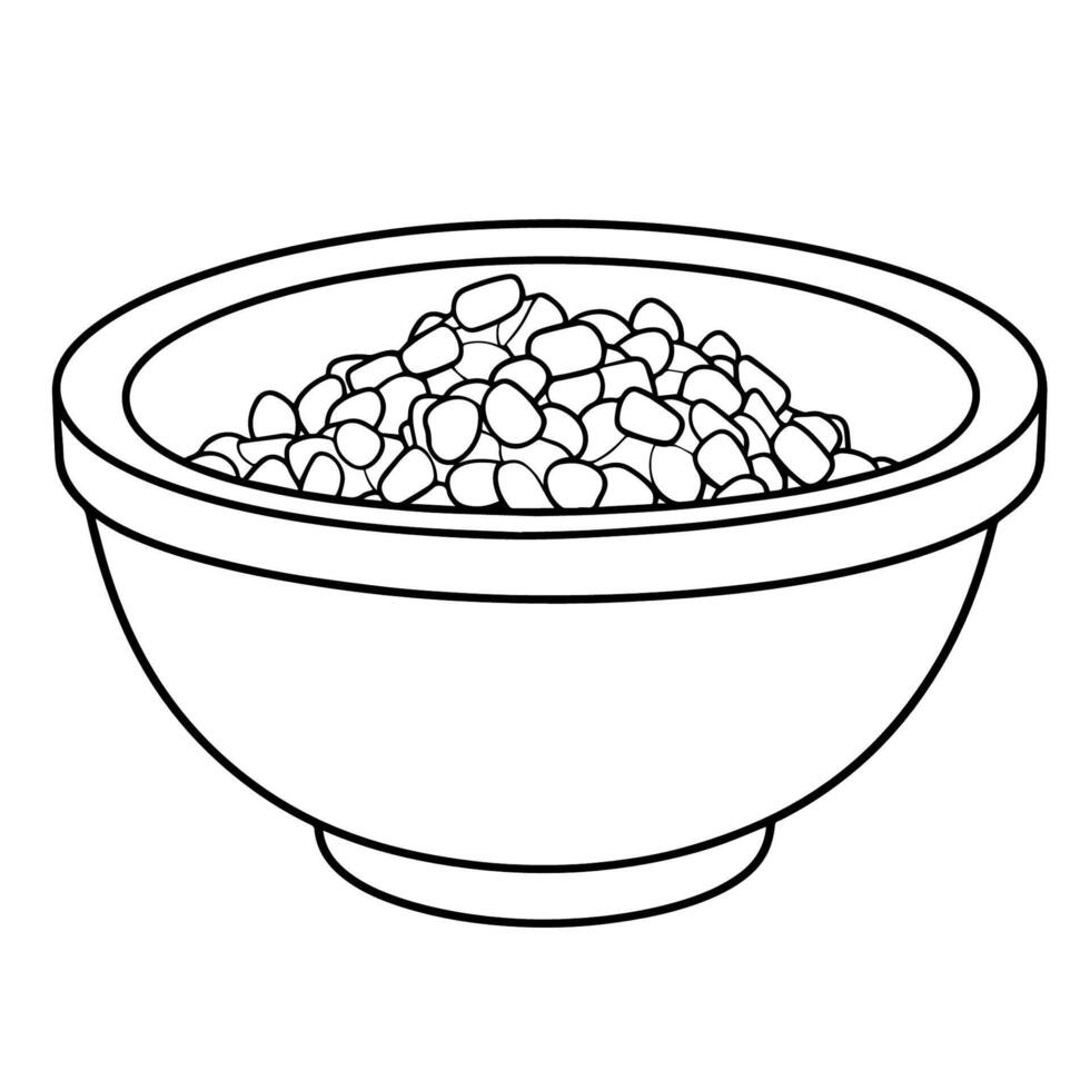 saludable frijoles en cuenco contorno icono en vector formato, un encantador cocina símbolo.