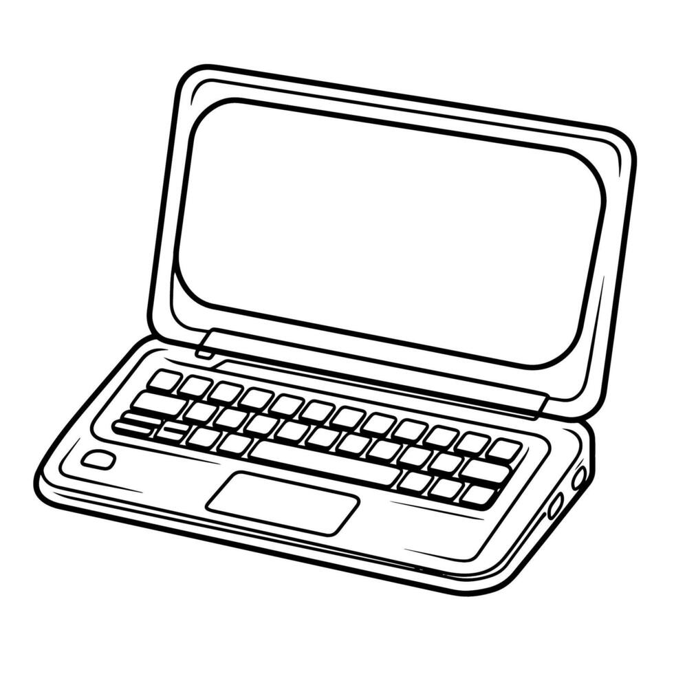 Sleek notebook outline icon in vector format for stationary designs.
