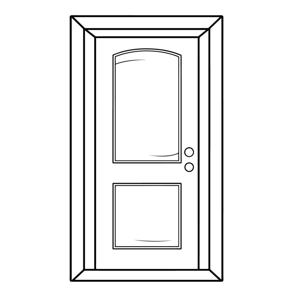 Minimalist vector outline of a door icon for versatile use.