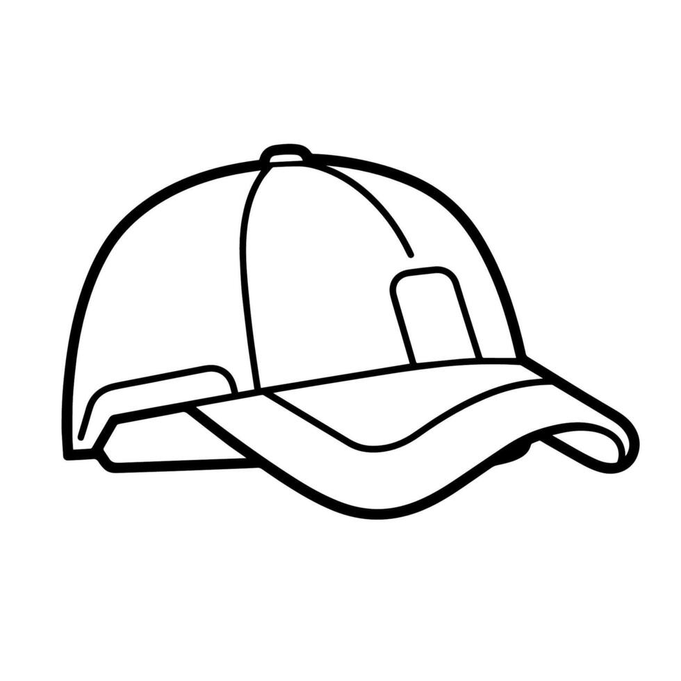 Simplistic vector outline of a baseball caps icon for versatile usage.