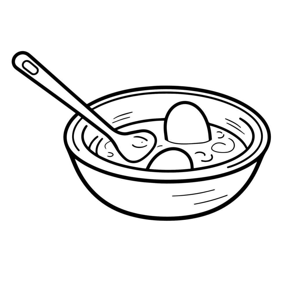 Appetizing pan-fried egg outline icon in vector format for breakfast designs.