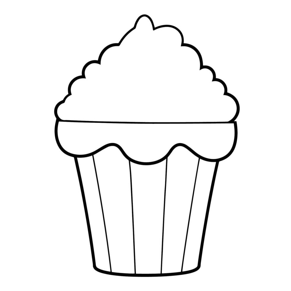 Tasty popcorn outline icon in vector format for movie night designs.