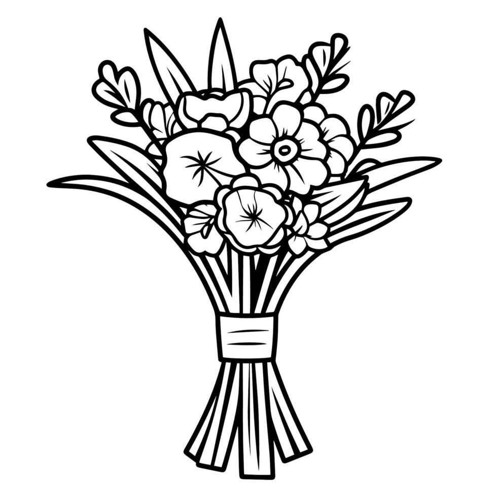 Elegant flower outline icon in vector format for botanical designs.