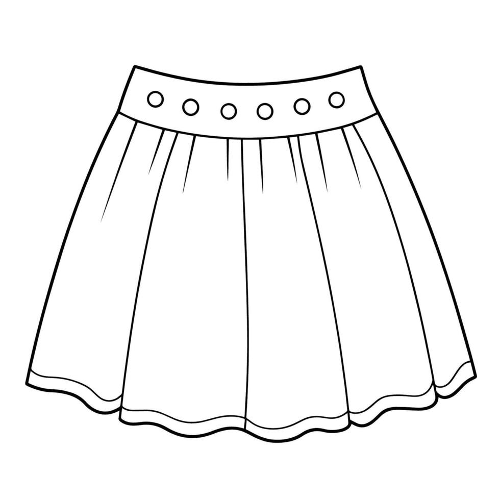 Chic skirt outline icon in vector format for fashion designs.