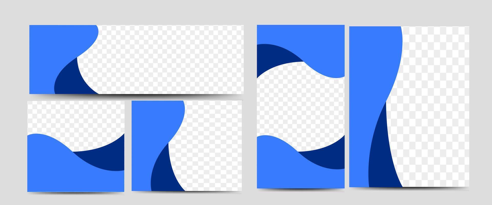 Abstract banner design web template Set, Horizontal header web banner. Modern Blue cover header background for website design, Social Media Cover ads banner, flyer, invitation card vector
