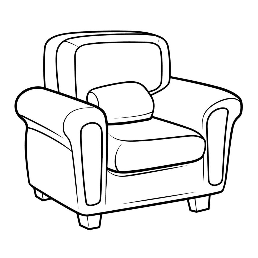 Elevate your designs with a sophisticated armchair outline icon vector for versatile applications.