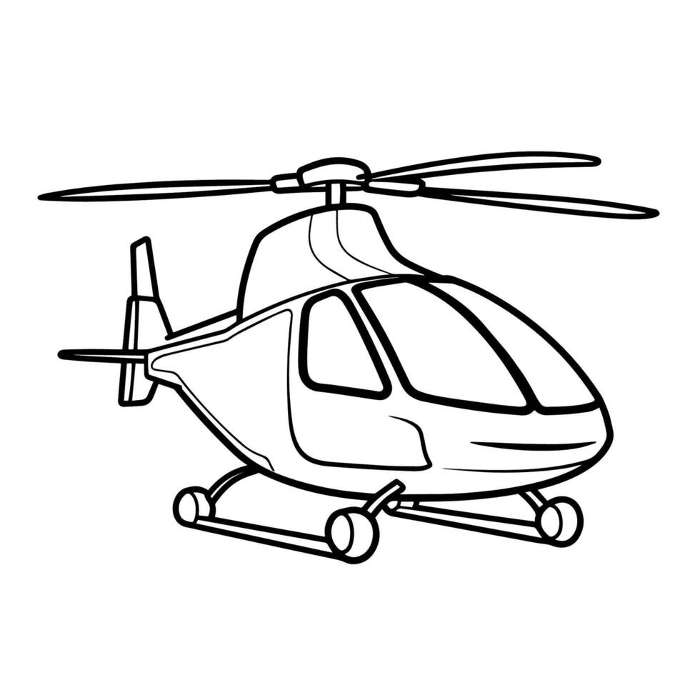 Sleek helicopter outline icon in vector format for aviation designs.