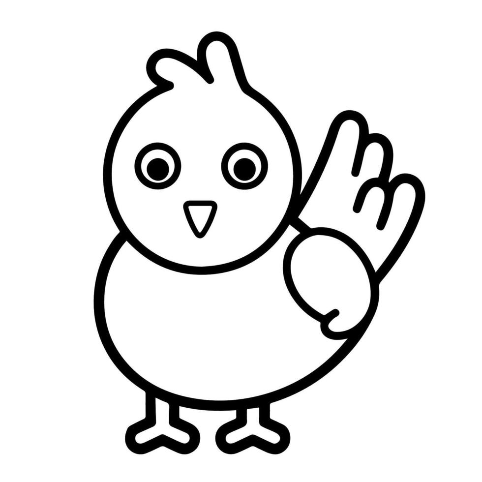 Clean vector outline of a chicken icon for versatile applications.