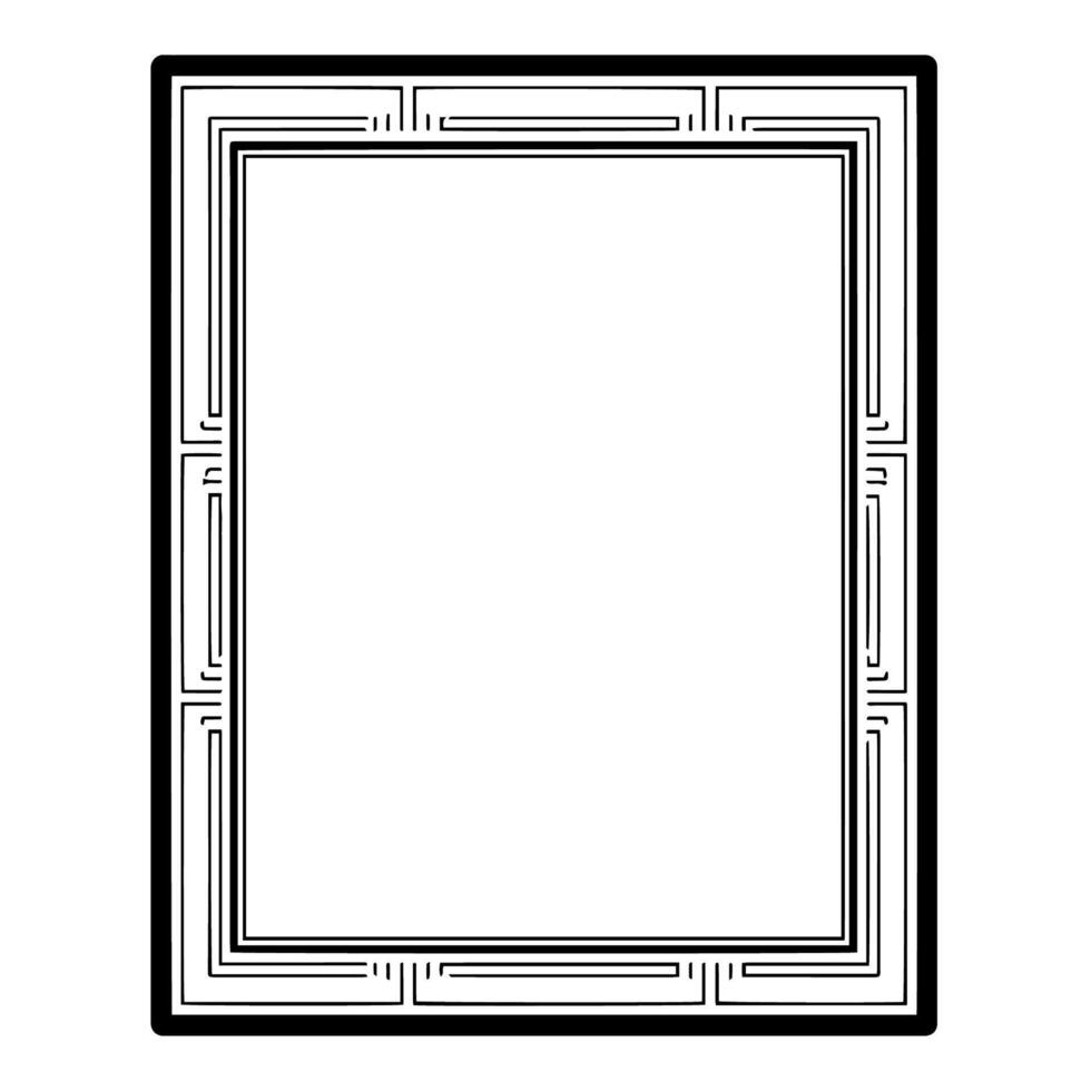 Elegant art deco label frame outline icon in vector format.