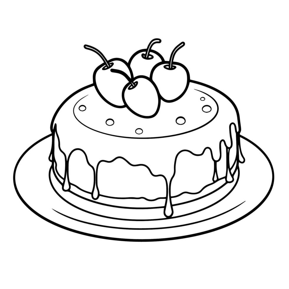 Clean vector outline of a cake icon for versatile applications.