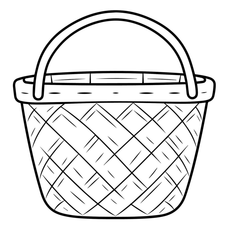 Weave elegance into designs with a basket outline icon vector, perfect for versatile and stylish applications. vector