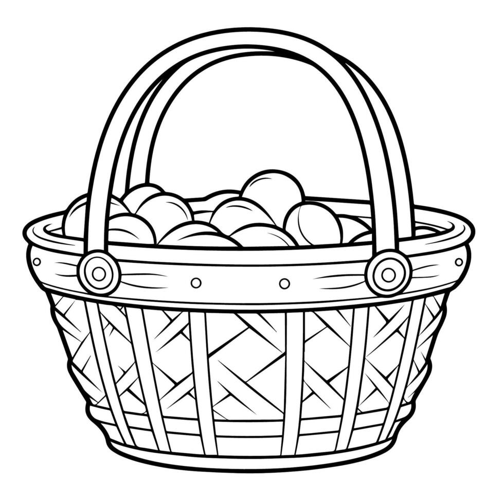 Weave elegance into designs with a basket outline icon vector, perfect for versatile and stylish applications. vector