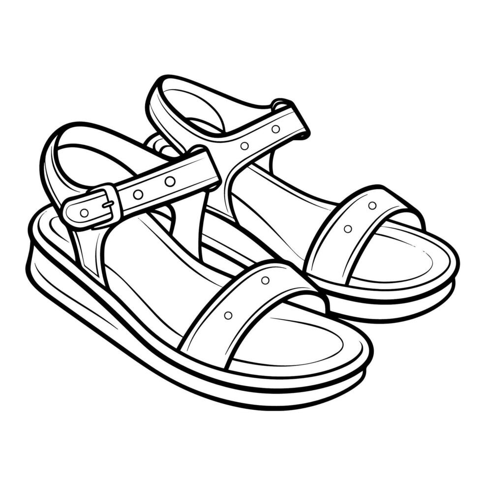 elegante sandalia contorno icono en vector formato para calzado diseños