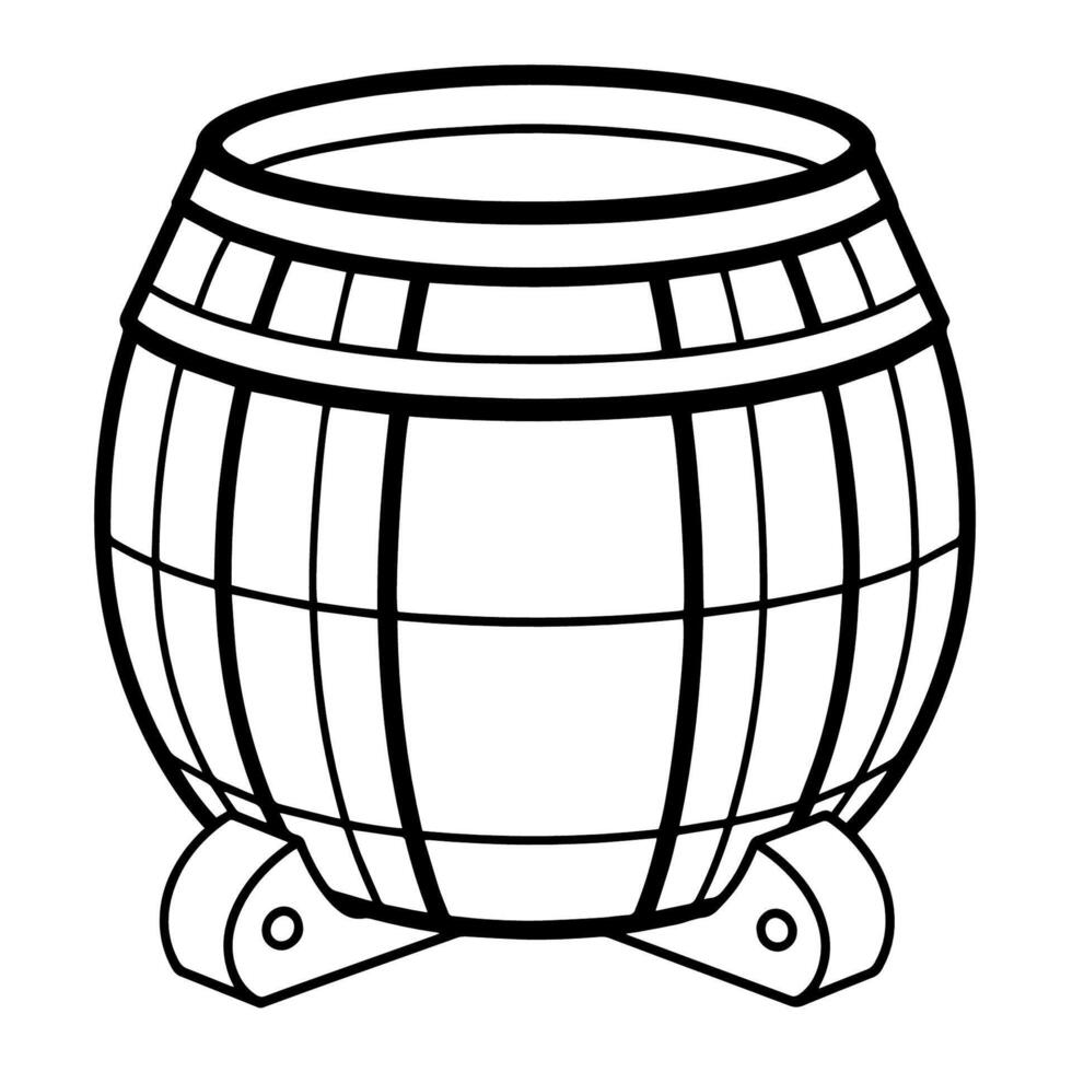 Minimalist vector outline of a barrel icon for versatile use.