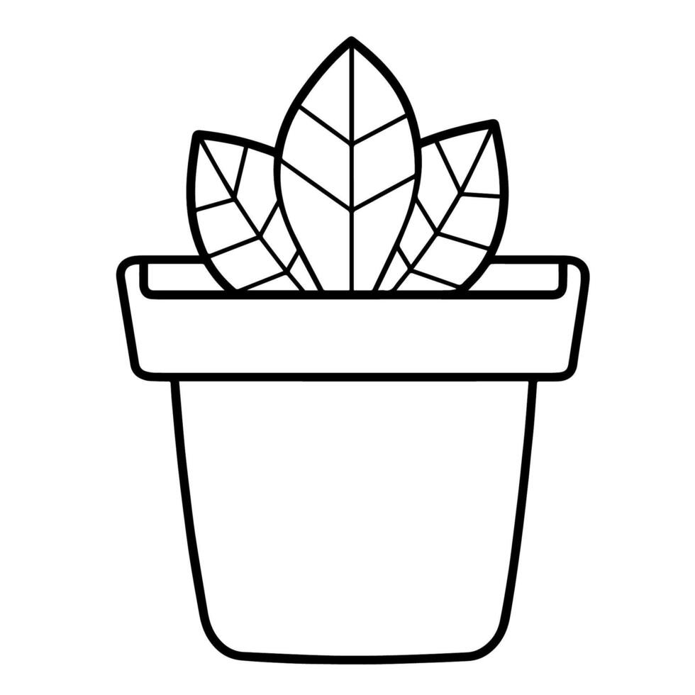 Minimalist vector outline of a plant pot icon for versatile use.