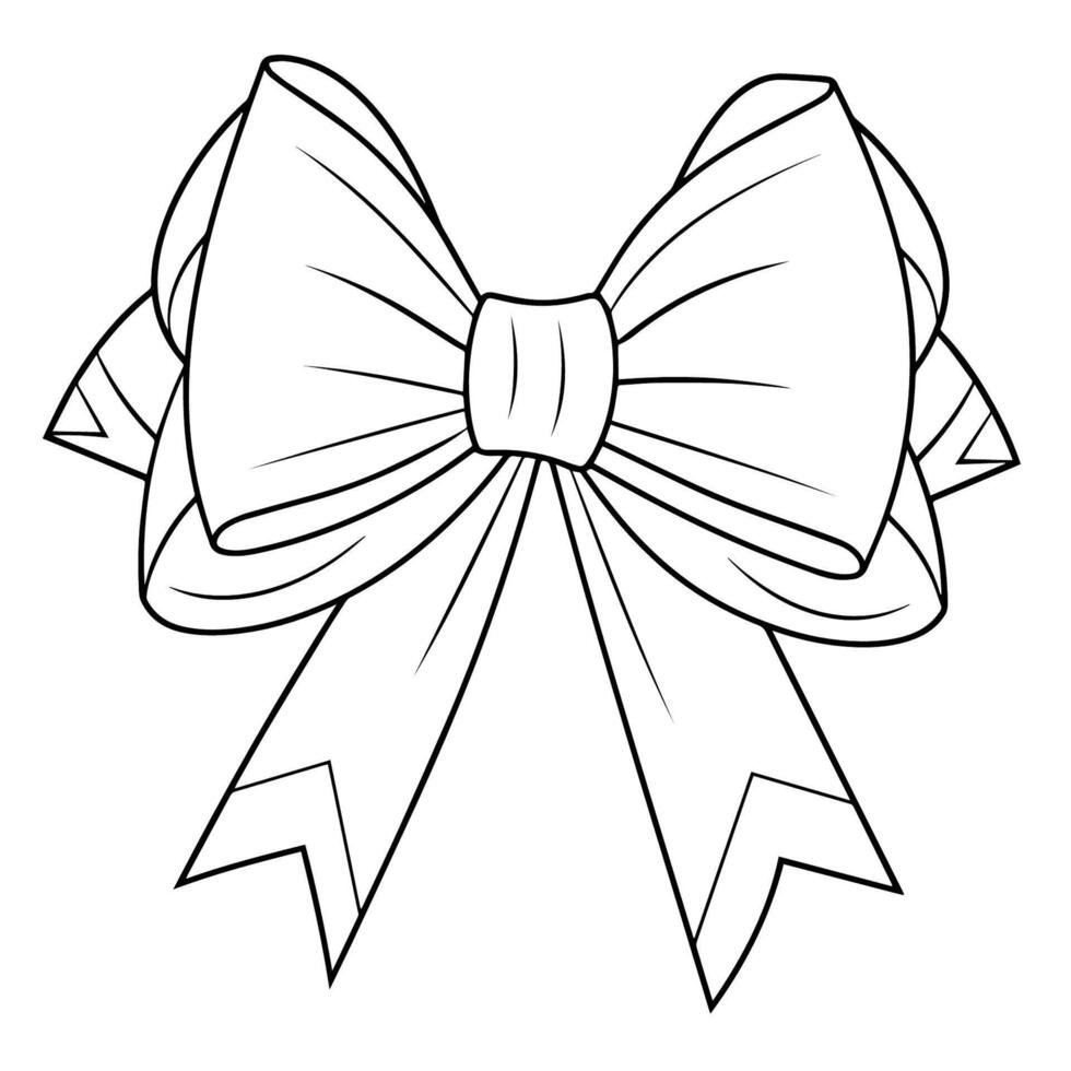 Elevate designs with a bow outline icon vector, ideal for stylish and festive applications. vector