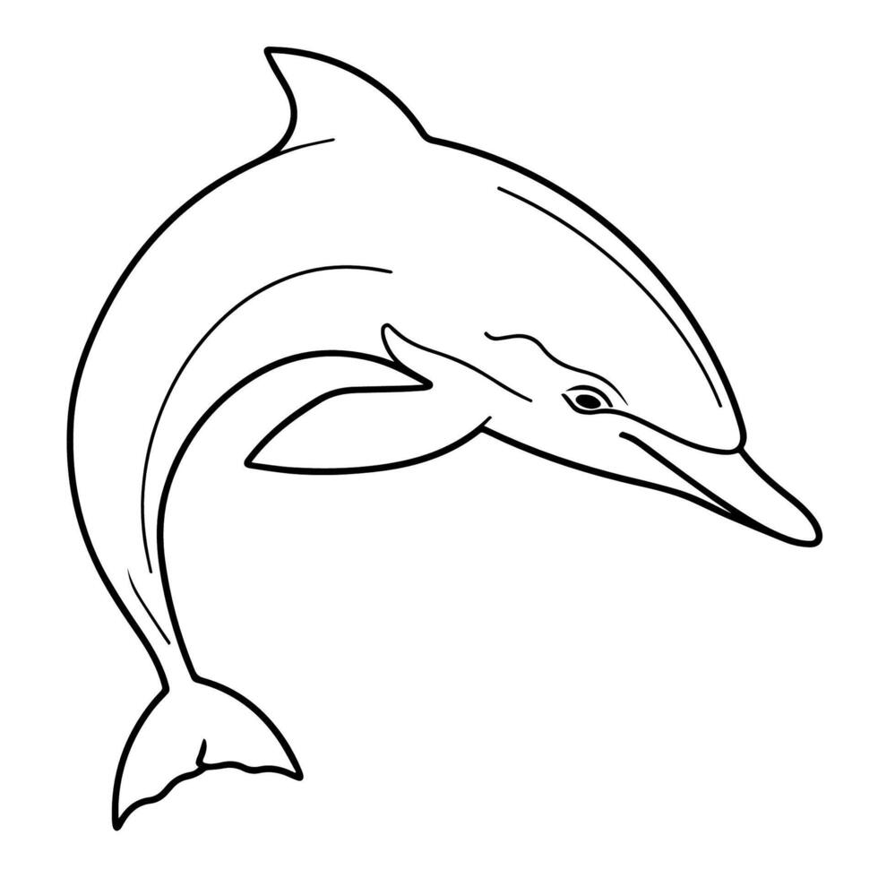 Clean vector outline of a dolphin icon for versatile applications.