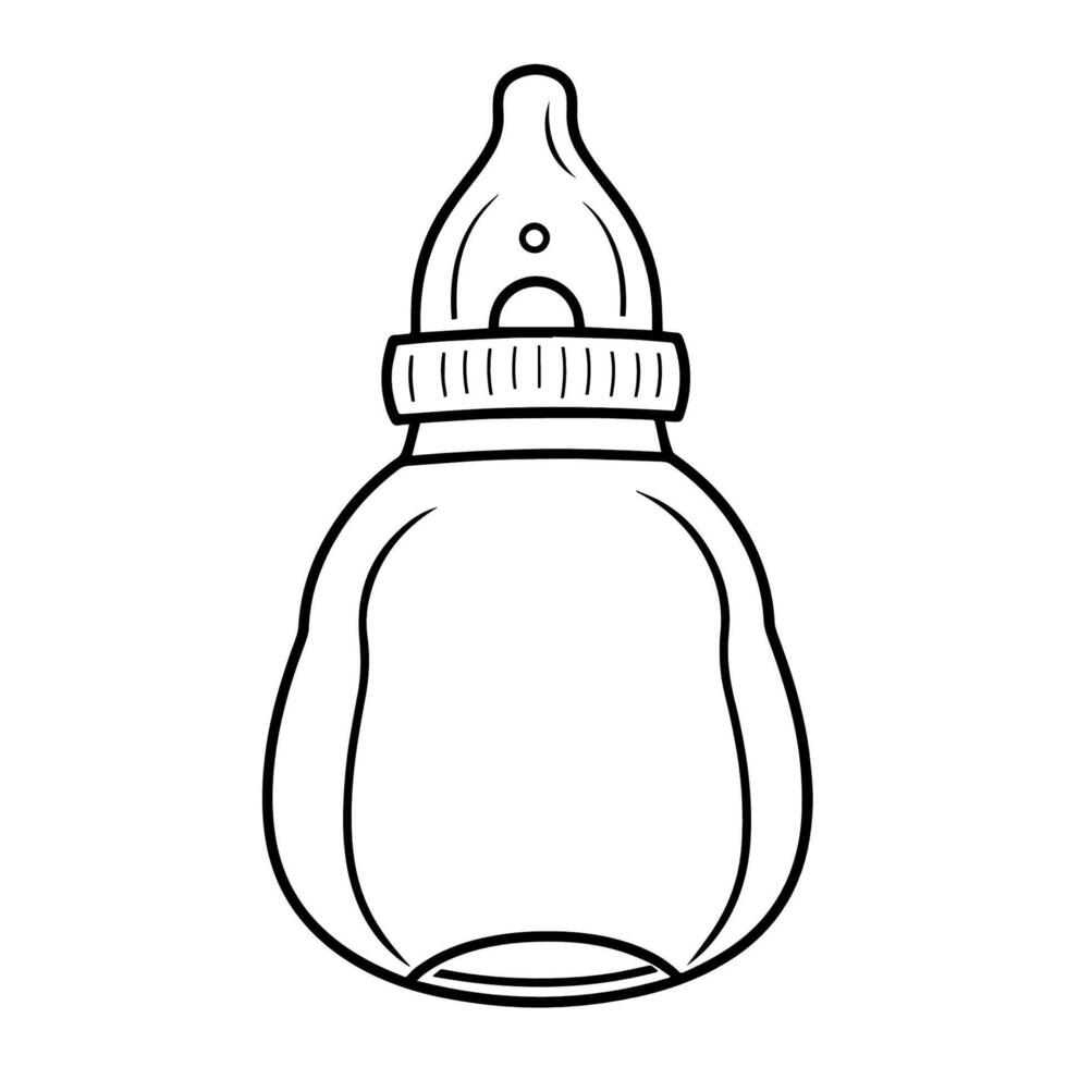infundir encanto dentro diseños con un encantador bebé botella contorno icono vector, Perfecto para versátil aplicaciones vector
