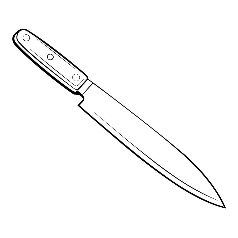 Minimalist vector outline of a knife icon for versatile use.