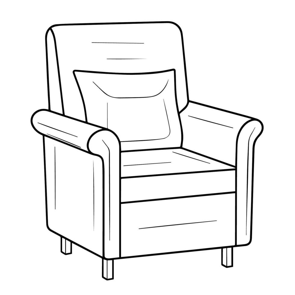 clásico hogar mueble contorno icono en vector formato para interior diseños