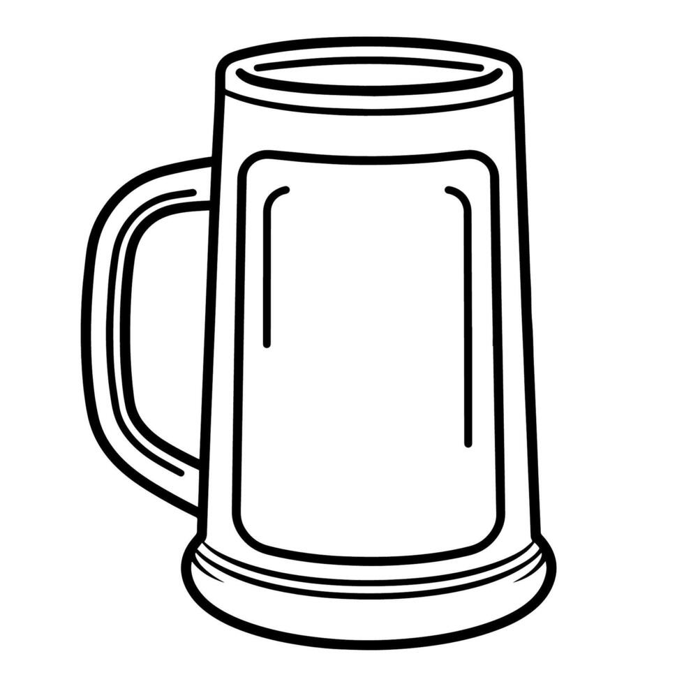 Sleek beer mug outline icon in vector format for pub-themed designs.