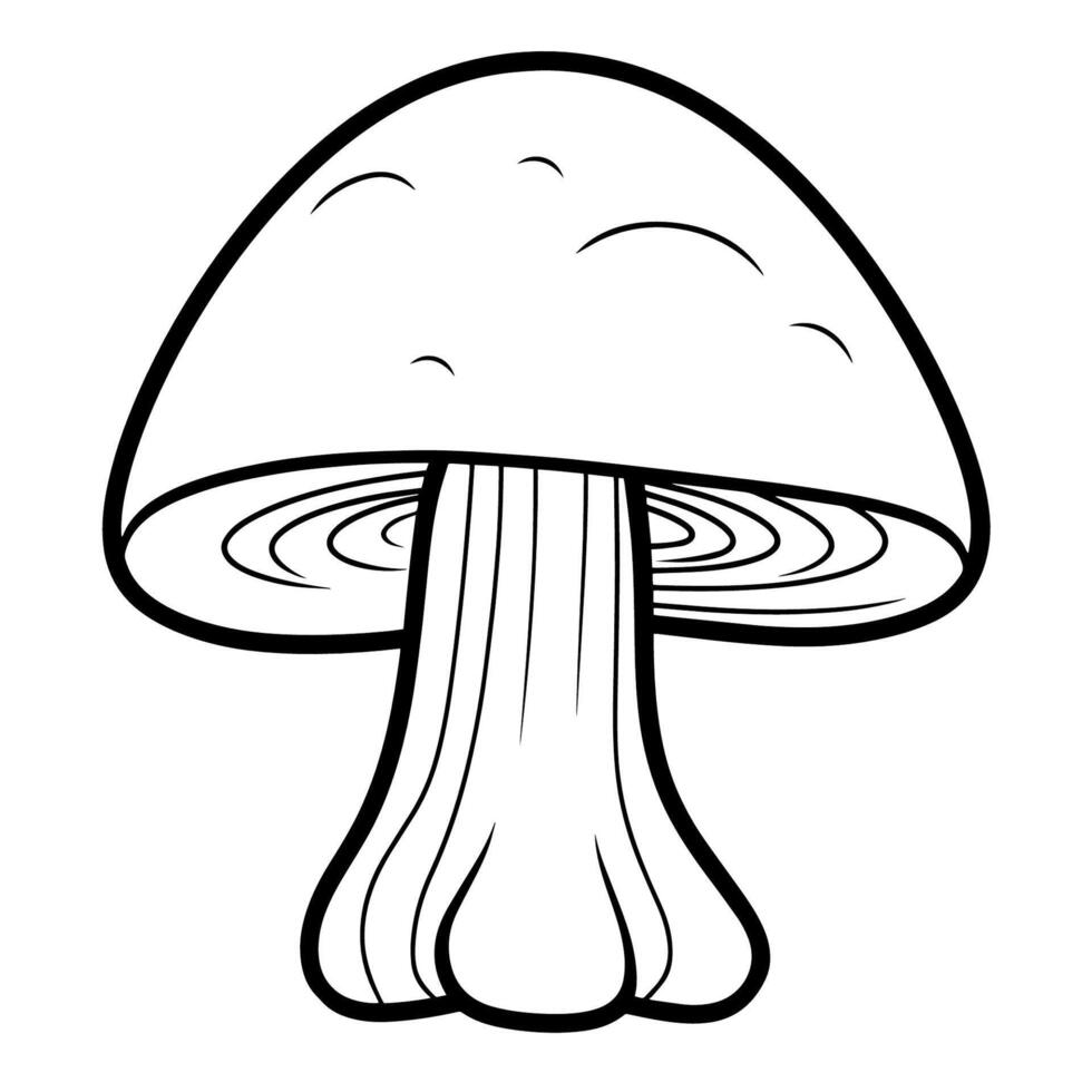 Adorable mushroom outline icon in vector format for nature designs.