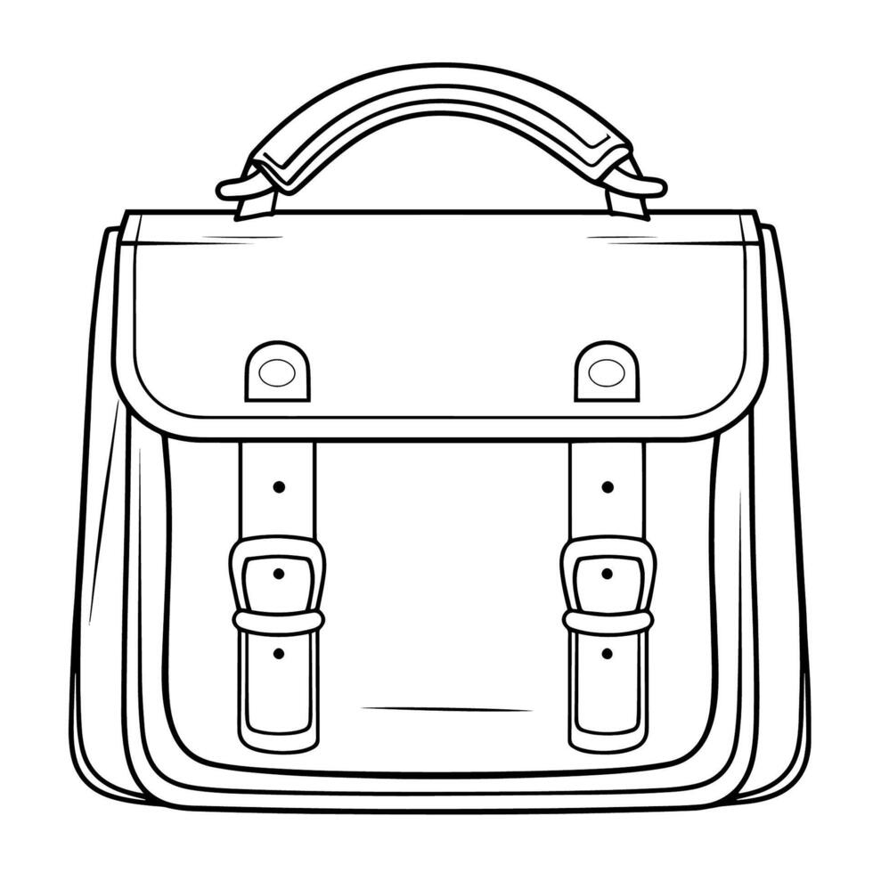 Practical schoolbag outline icon in vector format for educational designs.