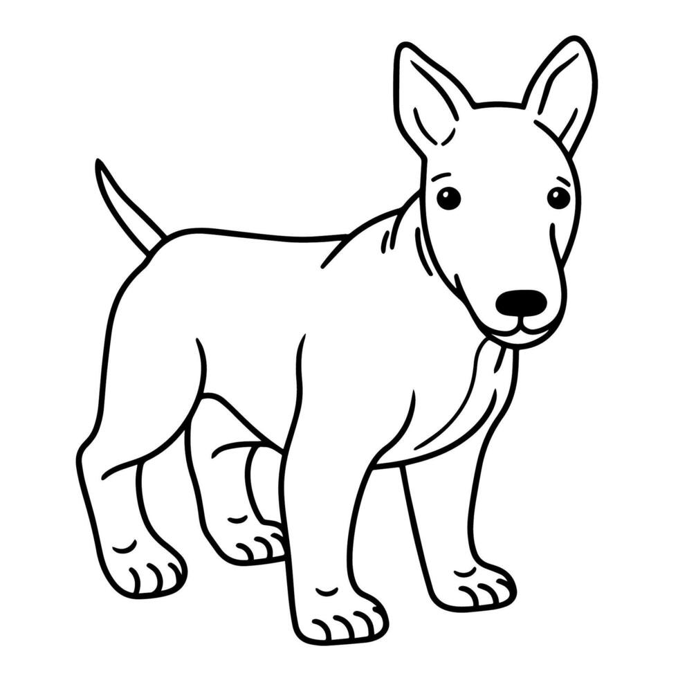 desatraillar encanto con un perro contorno icono vector, Perfecto para juguetón y versátil diseño aplicaciones vector