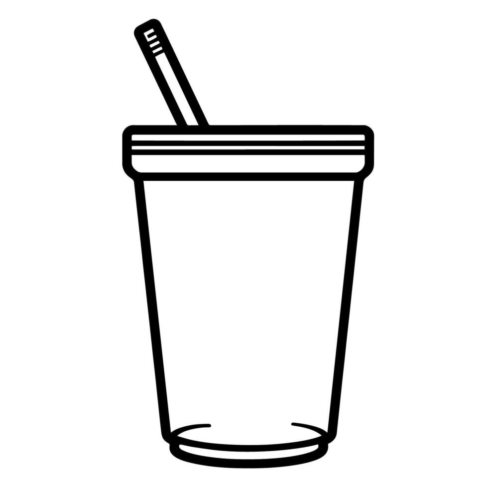 Refreshing fizzy drink outline icon in vector format for beverage designs.