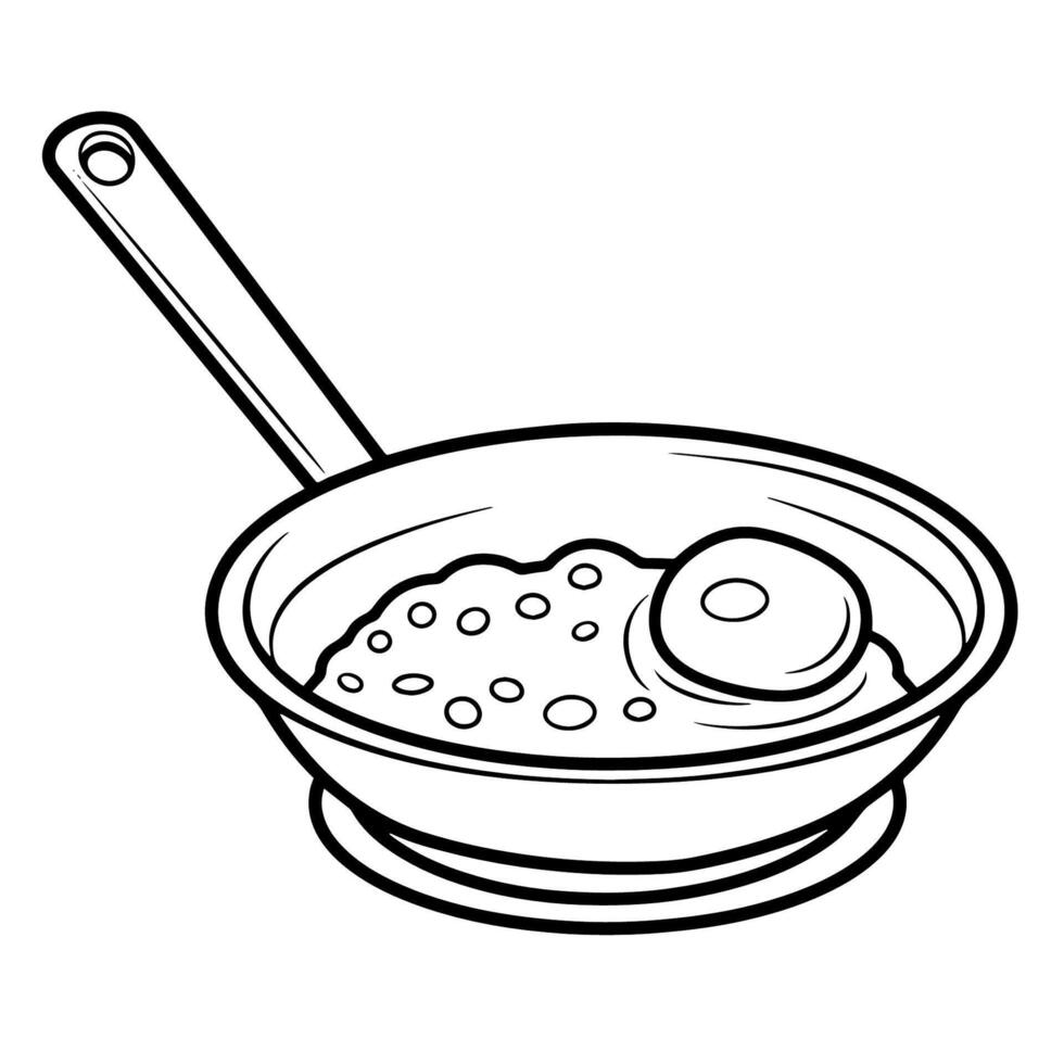 Appetizing pan-fried egg outline icon in vector format for breakfast designs.