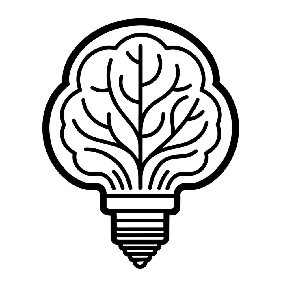 Smart intelligence outline icon in vector format for tech designs.