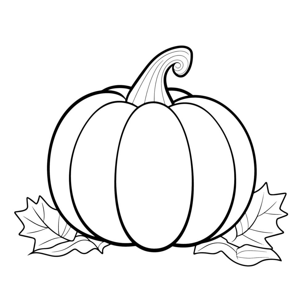 Wholesome pumpkin outline icon in vector format for autumn designs.