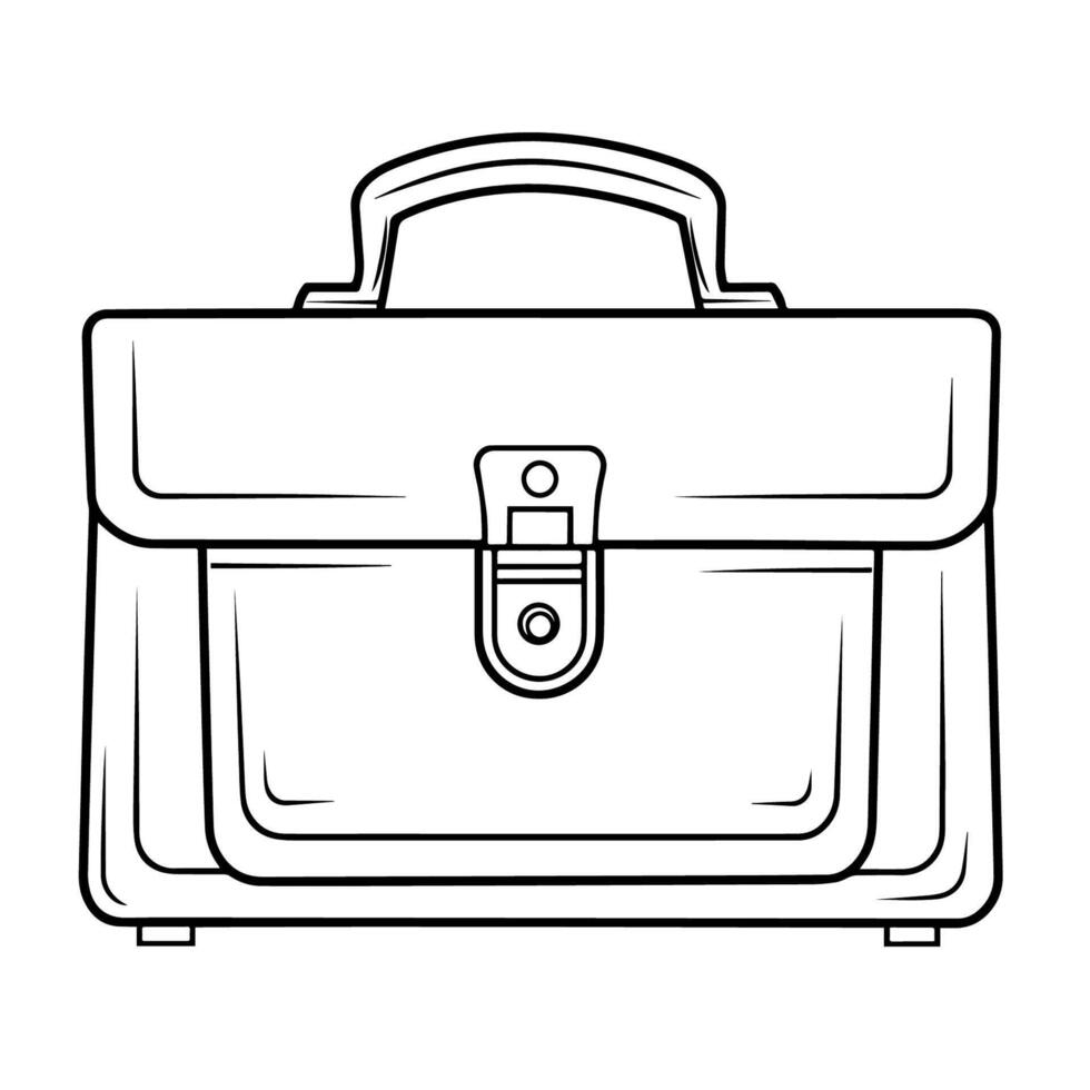 Minimalist vector outline of a briefcase icon for versatile use.