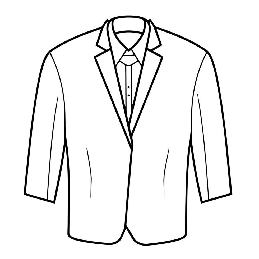 Stylish men's clothing outline icon in vector format for fashion designs.