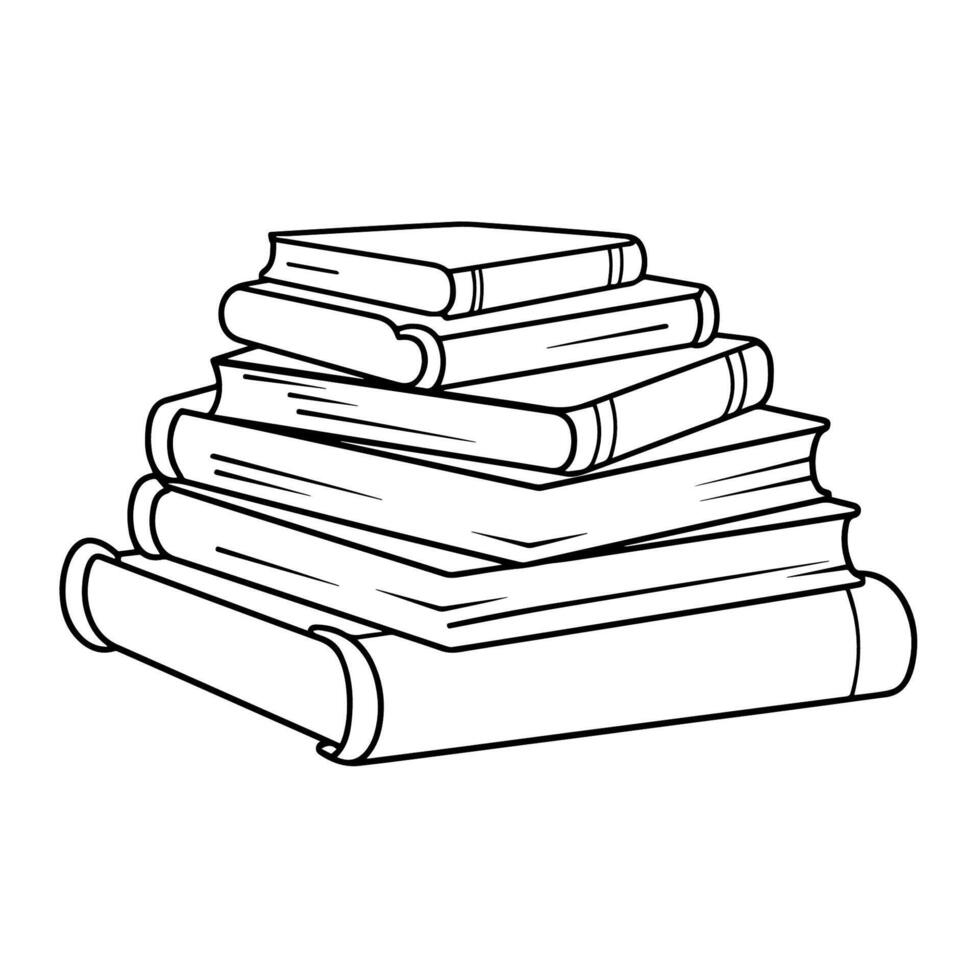 Clean vector outline of books icon for versatile applications.