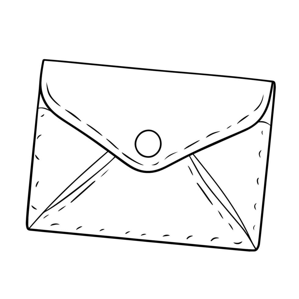 Sleek envelope outline icon in vector format for communication designs.