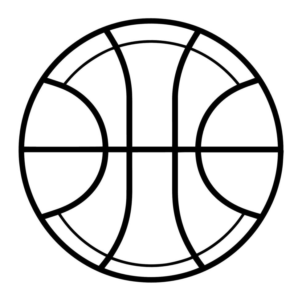 Sleek basketball outline icon, perfect for sports-themed designs. vector