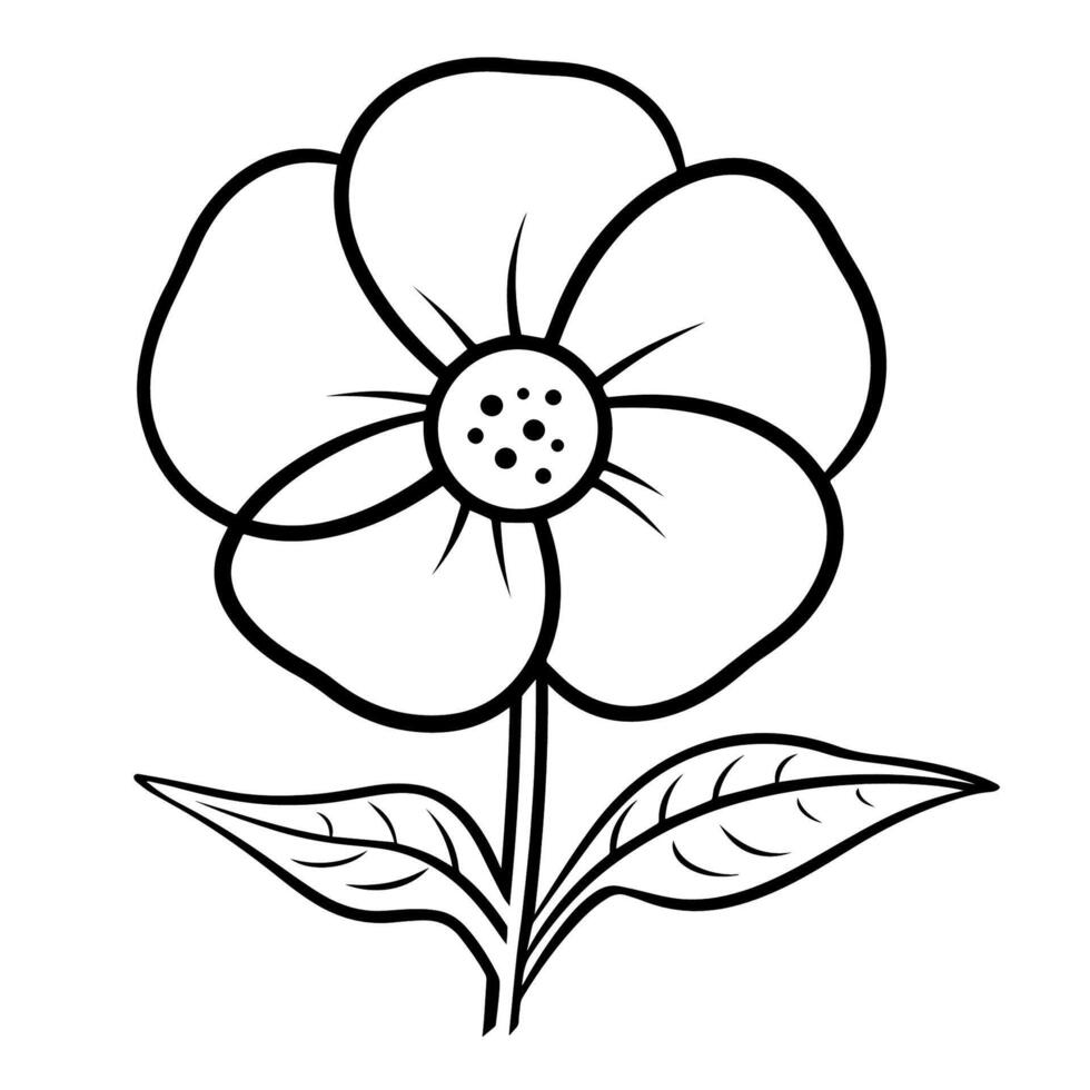 Elegant flower outline icon in vector format for decorative designs.