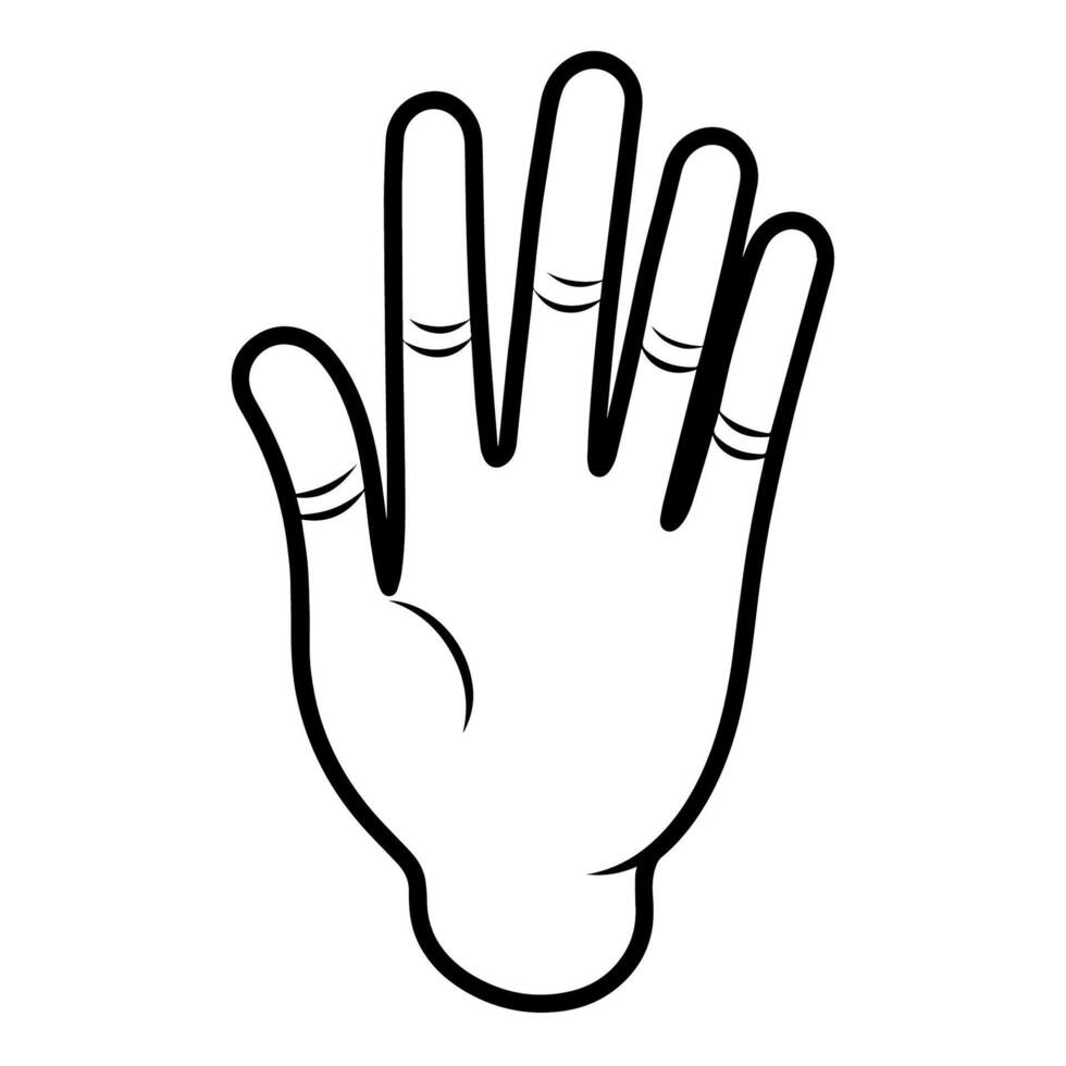 Minimalist vector outline of a hand icon for versatile use.