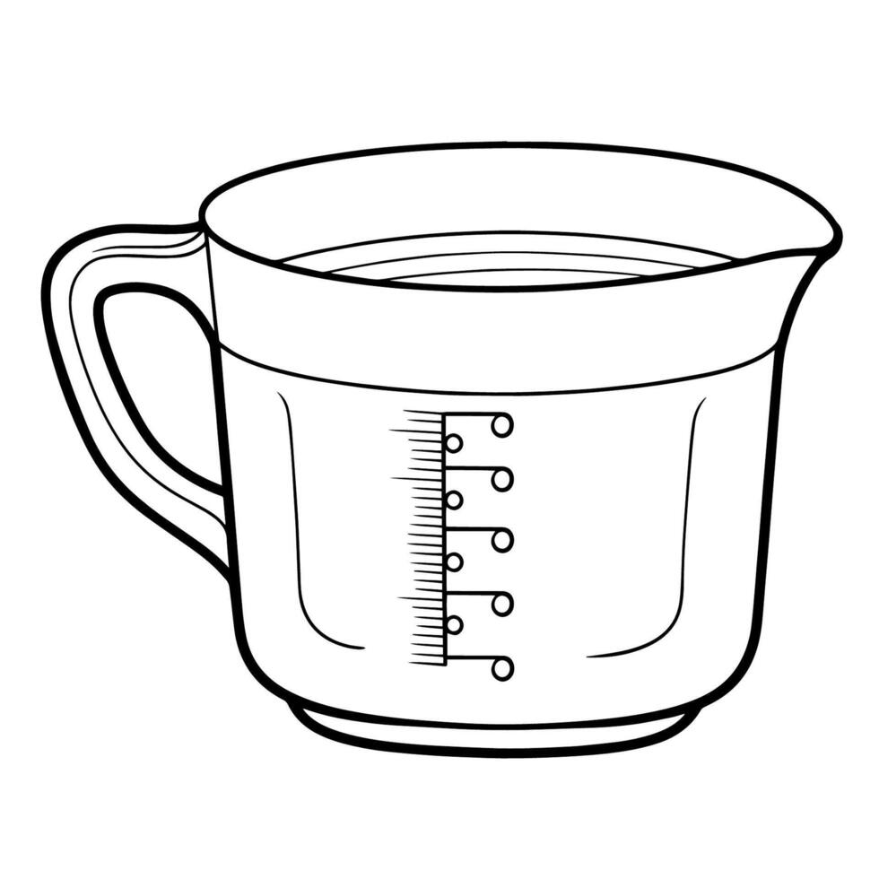 práctico medición taza contorno icono en vector formato para cocina diseños