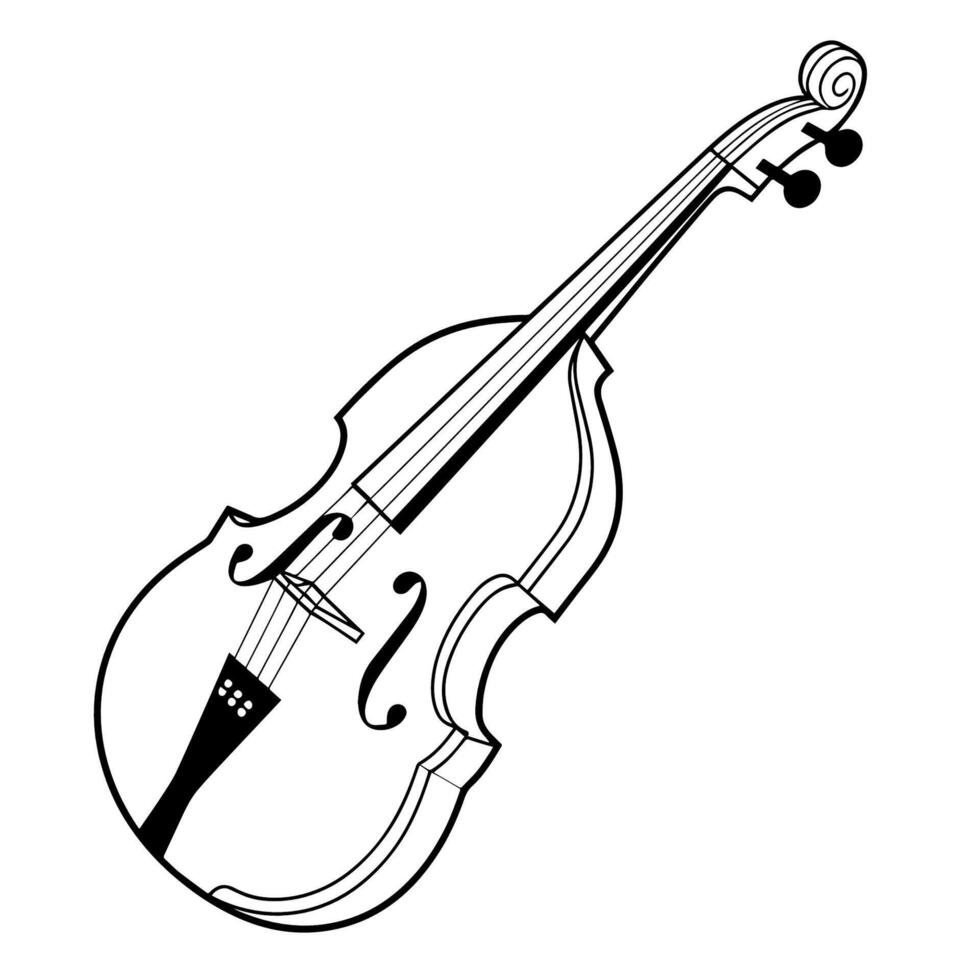 Elegant contrabass outline icon in vector format for music designs.