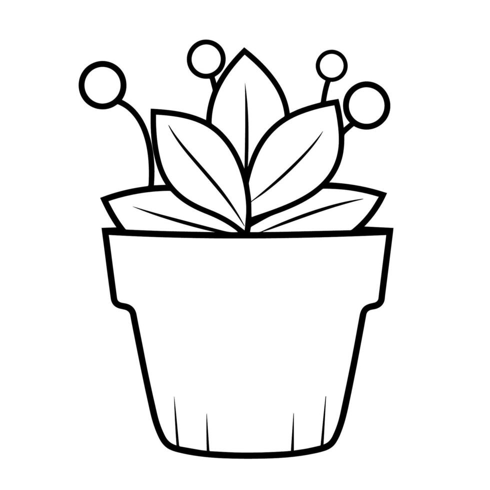 Minimalist vector outline of a plant pot icon for versatile use.