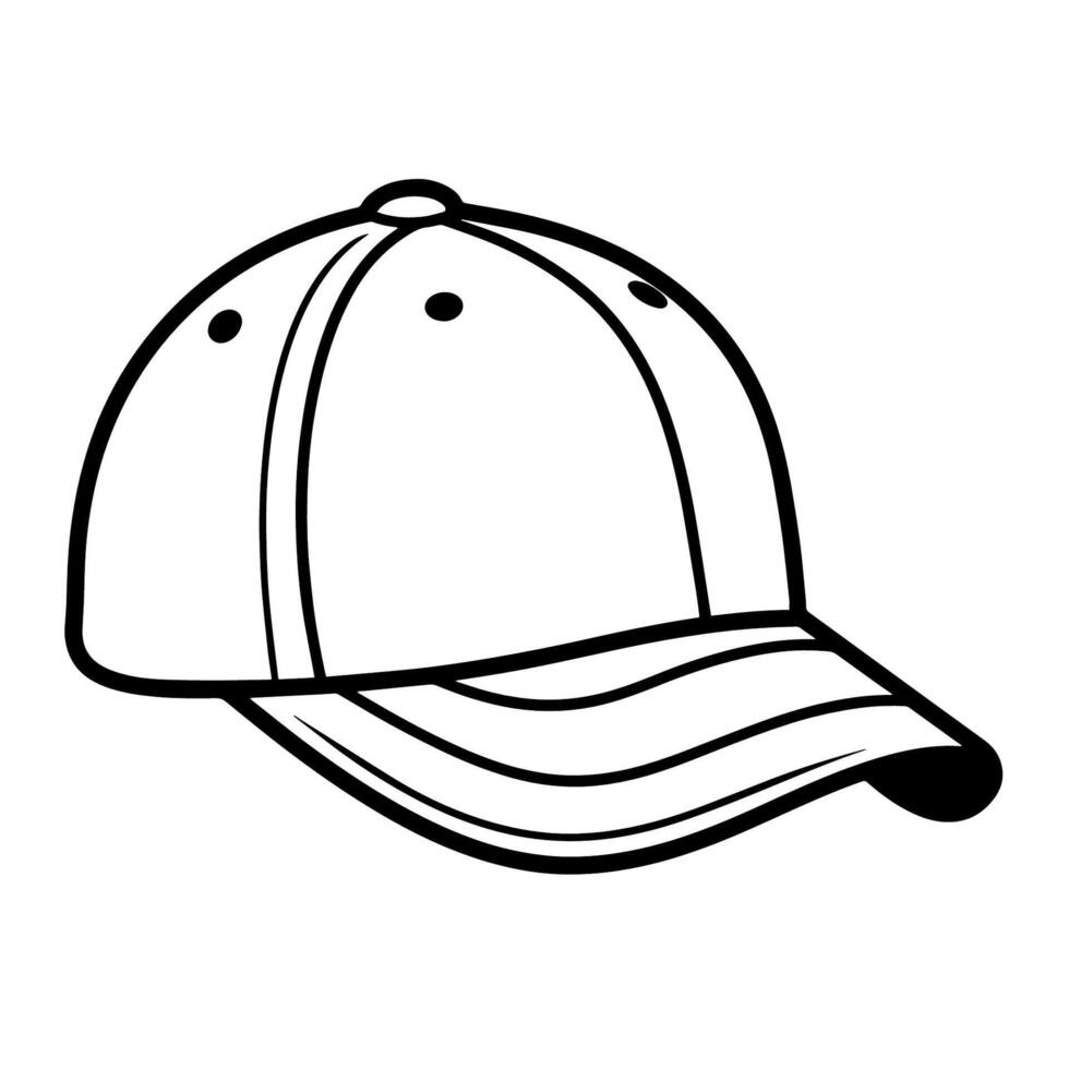 Minimalist vector outline of a baseball cap icon for versatile use.