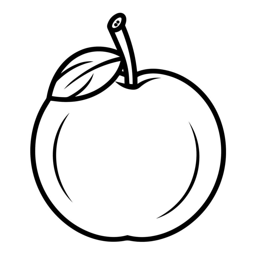 Simplistic vector outline of a Chinese pear icon for versatile use.