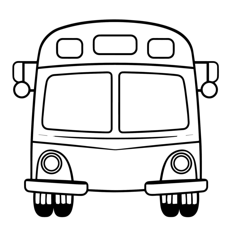 Streamlined vector outline of a bus icon for versatile use.