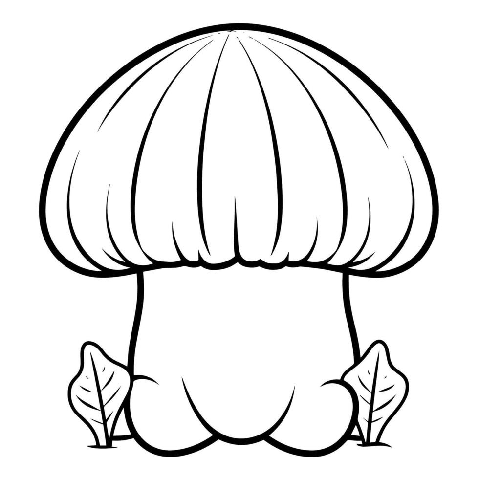 Adorable mushroom outline icon in vector format for nature designs.