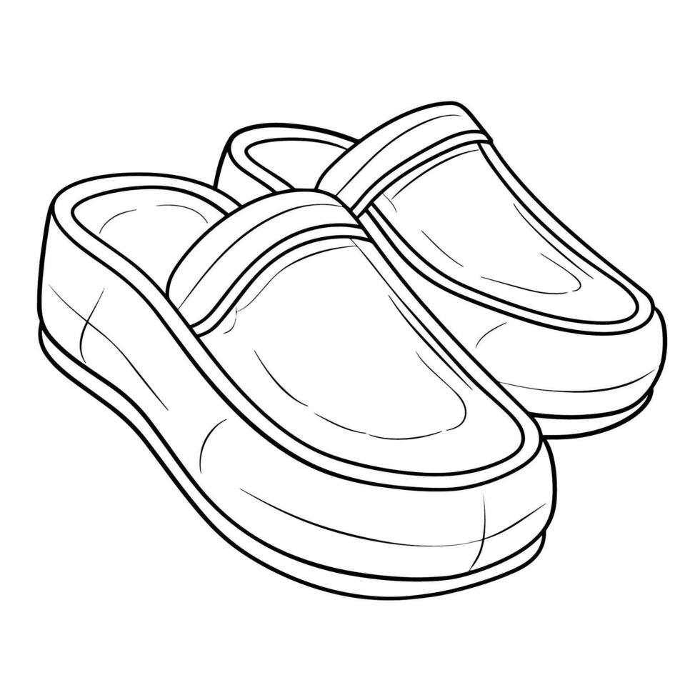 cómodo zapatilla contorno icono en vector formato para calzado diseños